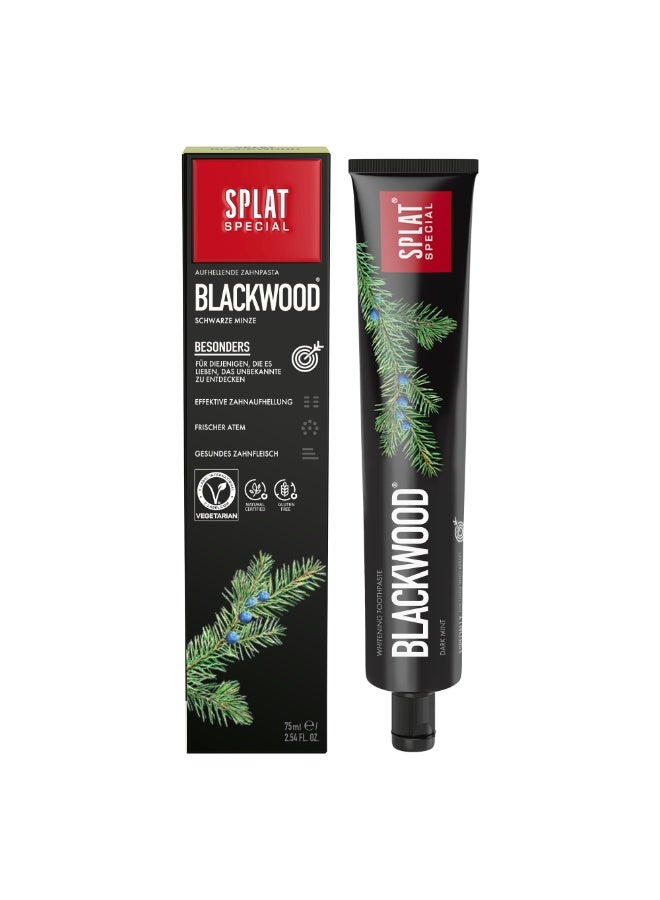 سبلات سبيشل بلاكوود | تبييض قوي | معجون أسود بالفحم | نباتي وخالٍ من الفلورايد | يحتوي على مضادات أكسدة من مستخلص العرعر | انتعاش قوي يدوم طويلاً | 75 مل - Image 1